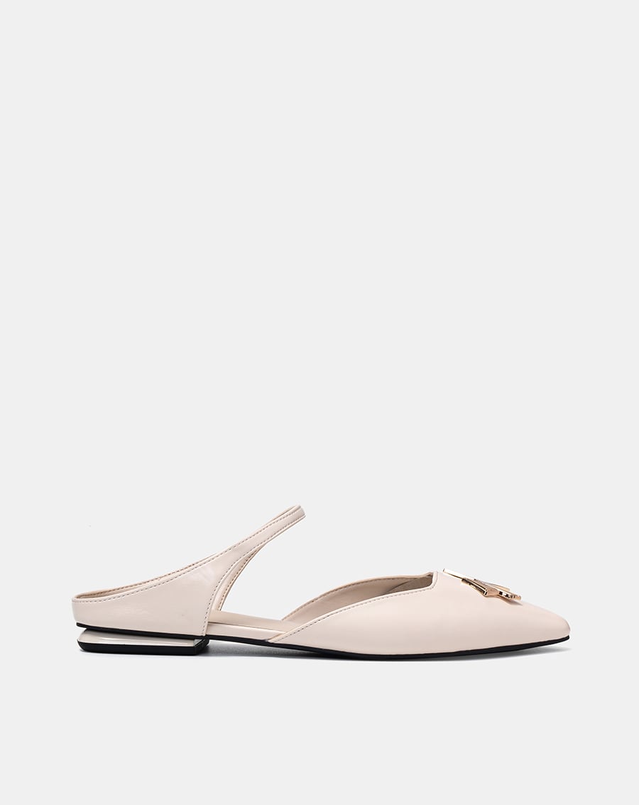 Giày Mules Mũi Nhọn Trang Trí Khóa - Image 1
