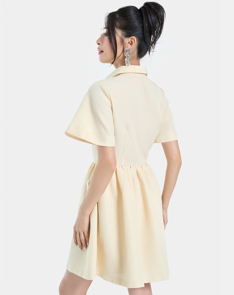 Đầm ngắn sơ mi tay xoè - Image 5