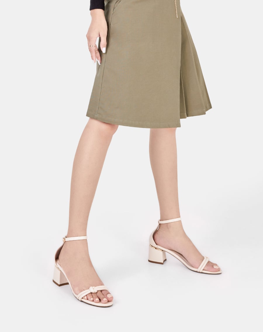 Giày Sandal Gót Viền Kim Loại Thắt Nút Trang Trí - Image 3