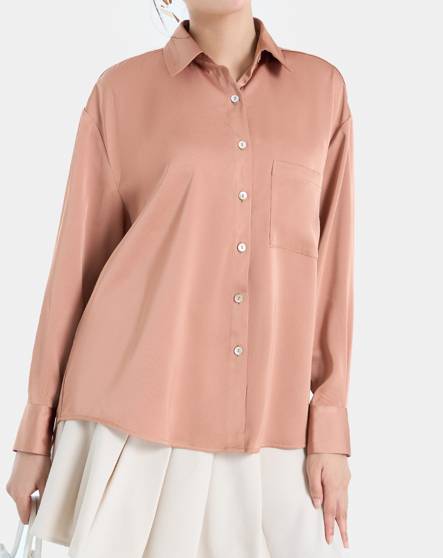 Áo sơmi dáng oversized hạ vai - Image 4