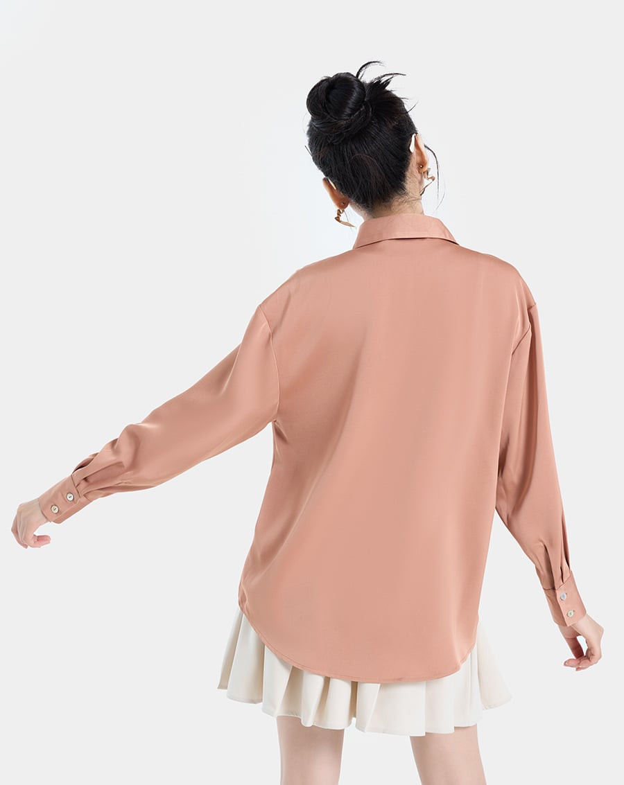 Áo sơmi dáng oversized hạ vai - Image 5