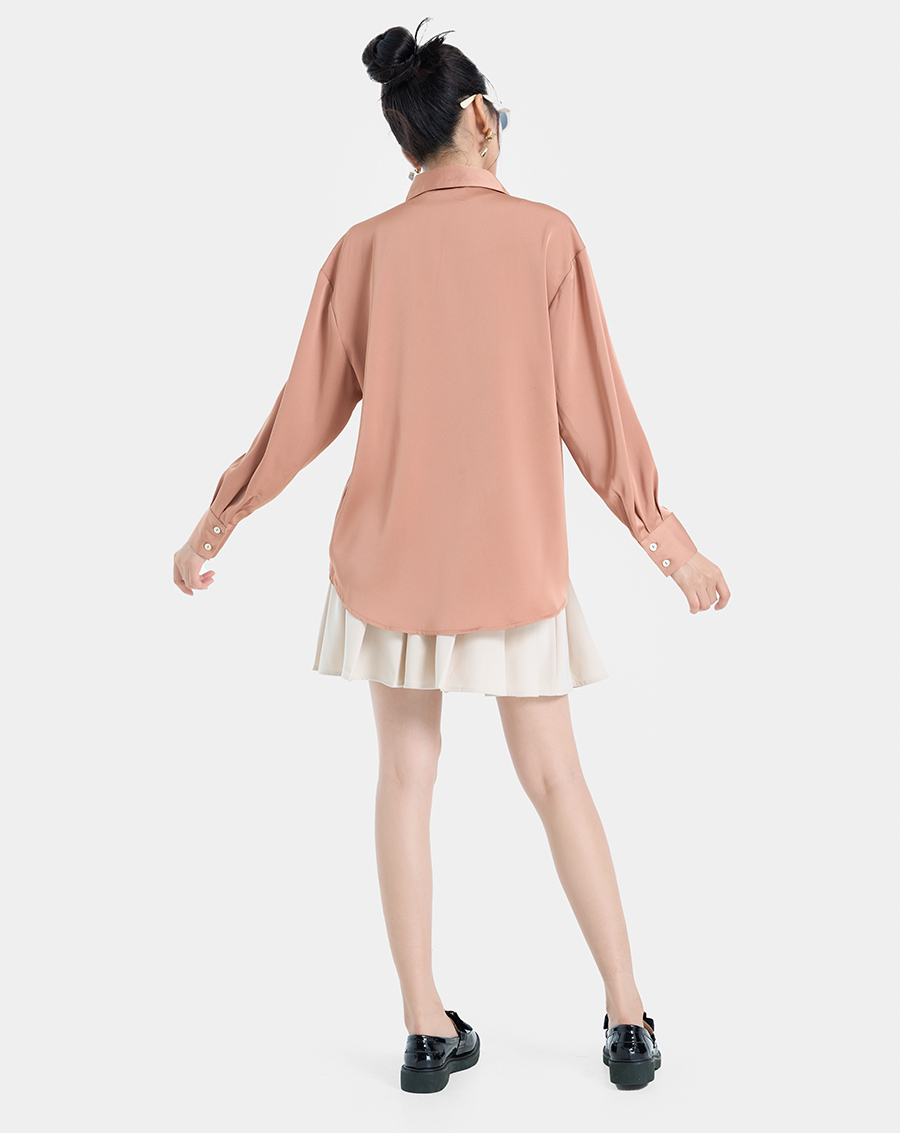 Áo sơmi dáng oversized hạ vai - Image 6