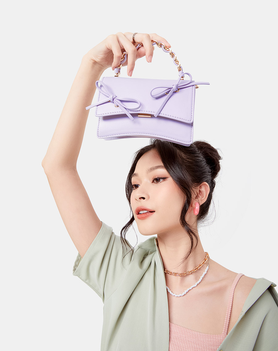 Túi Xách Nhỏ Top Handle Phối Nơ - Image 2