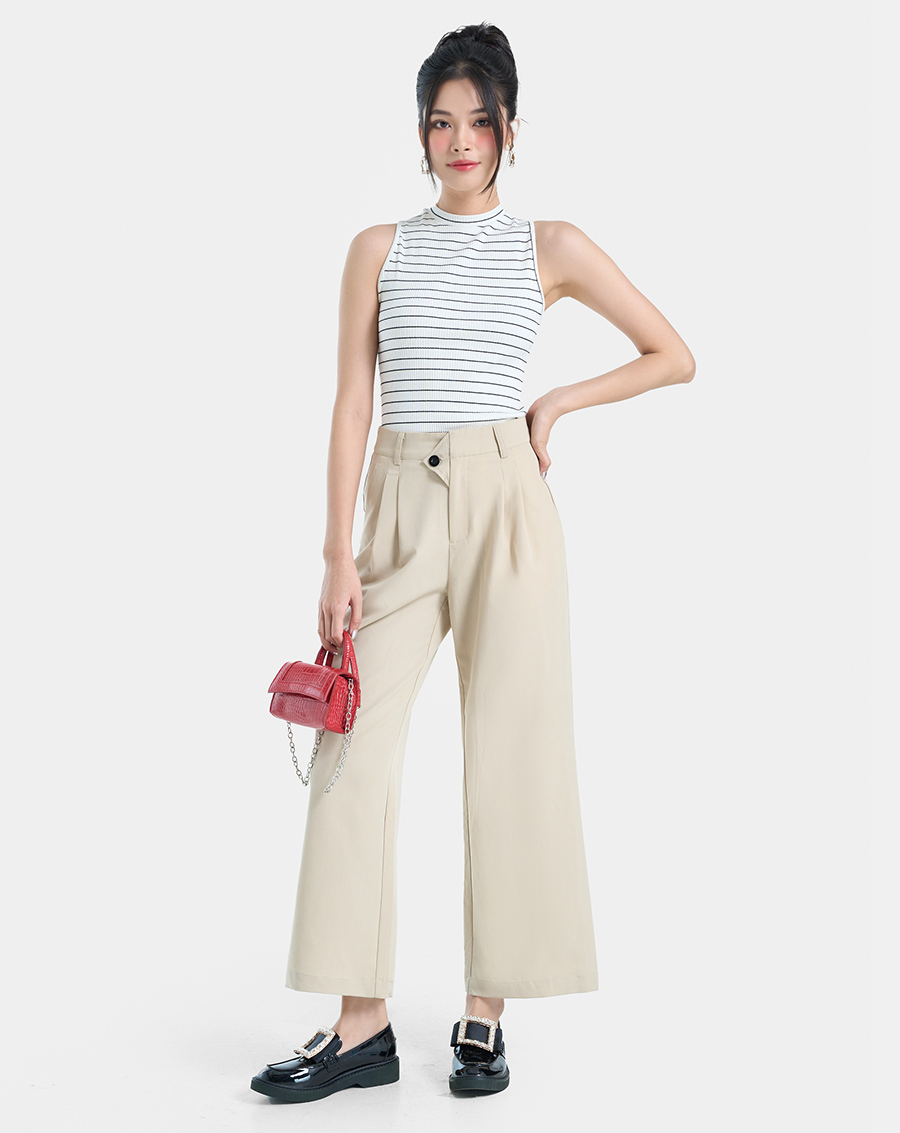 Áo sọc sát nách cổ lọ - Image 2
