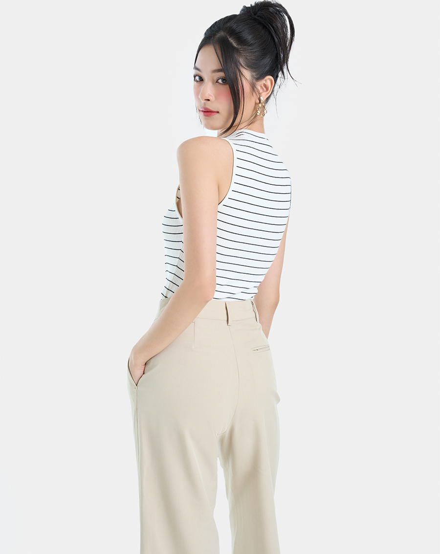Áo sọc sát nách cổ lọ - Image 5