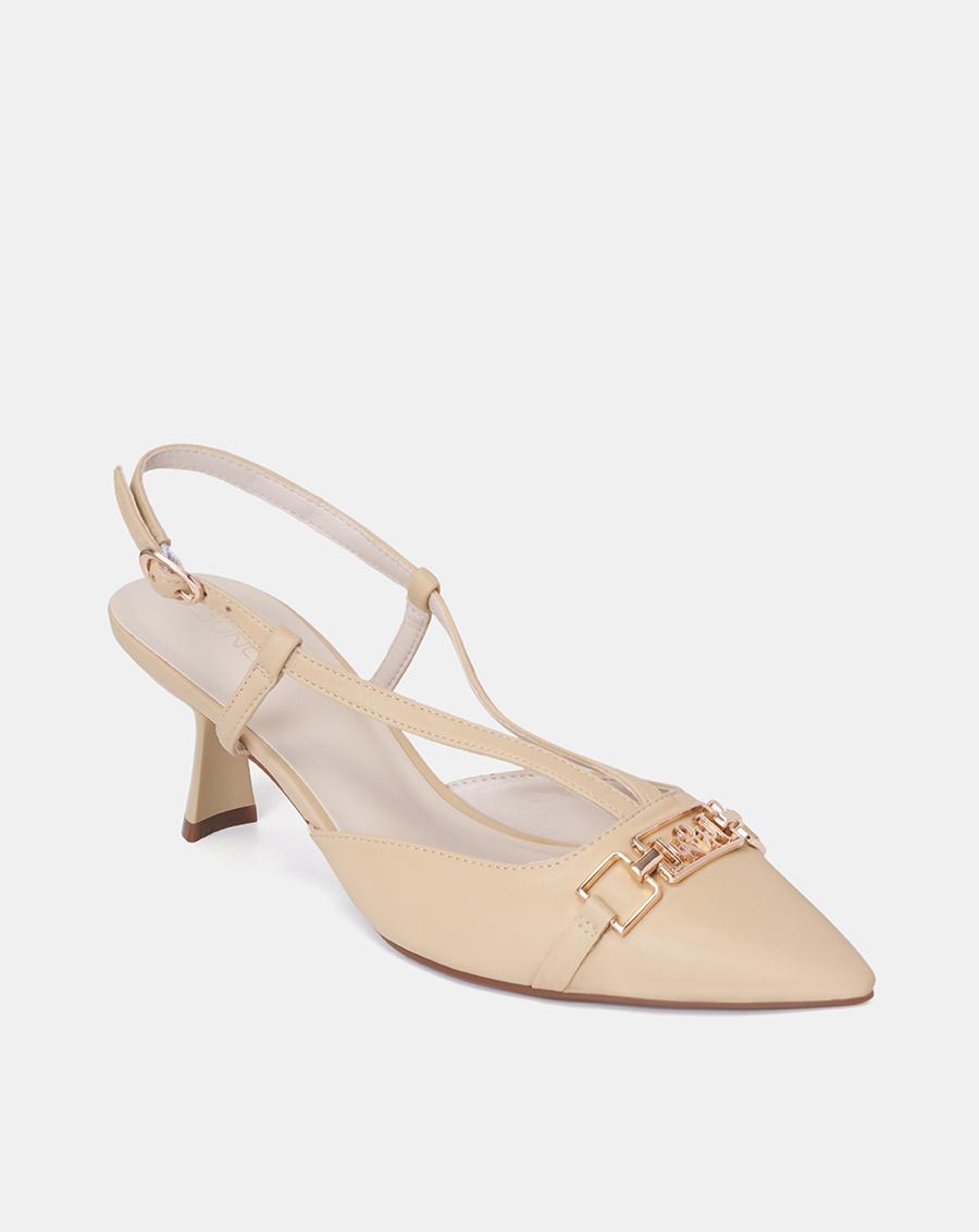 Giày Cao Gót Slingback Trang Trí Logo Cách Điệu - Image 6
