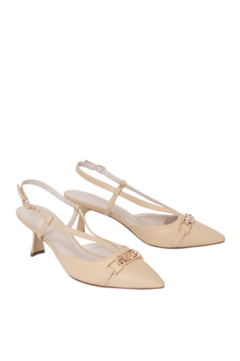 Giày Cao Gót Slingback Trang Trí Logo Cách Điệu - Image 9