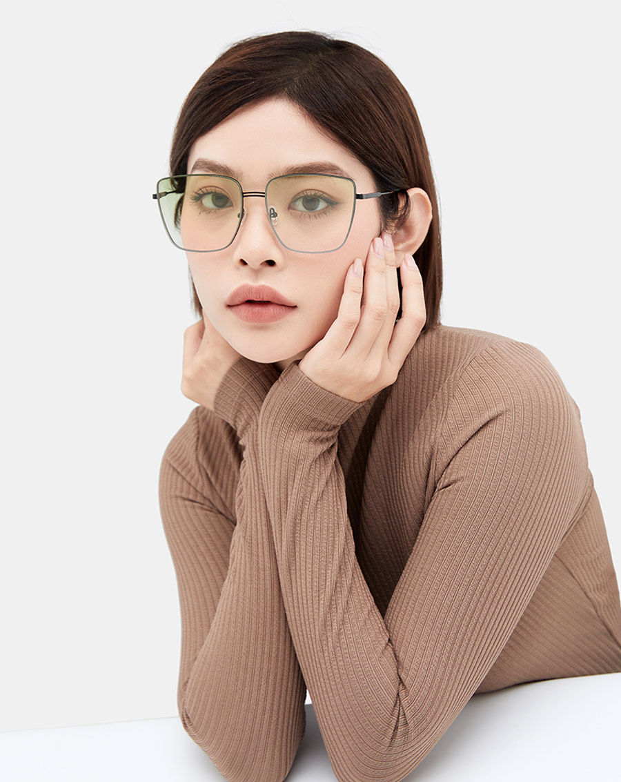 Mắt Kính Square Fashion Gọng kim loại - Image 2