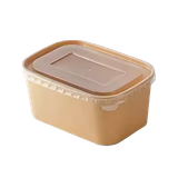  Hộp (tô) giấy kraft chữ nhật kèm nắp PP 1000ml 