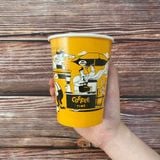  Ly giấy 14oz - nền vàng (ly cafe 360ml in sẵn) 
