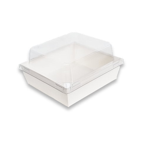  Bộ hộp giấy trắng vuông E1413 + Nắp PET 1413 