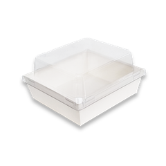  Bộ hộp giấy trắng vuông E1413 + Nắp PET 1413 