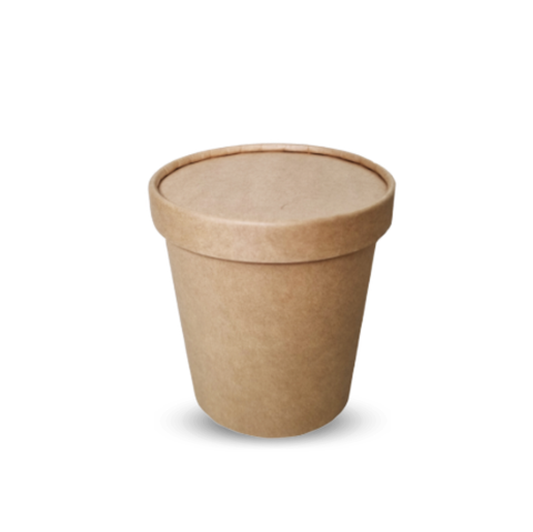  Tô giấy Soup kraft paper cup with paper lid 500ml 