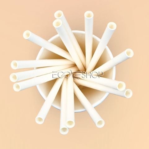 Ống hút giấy Ø8x197mm - màu trắng 