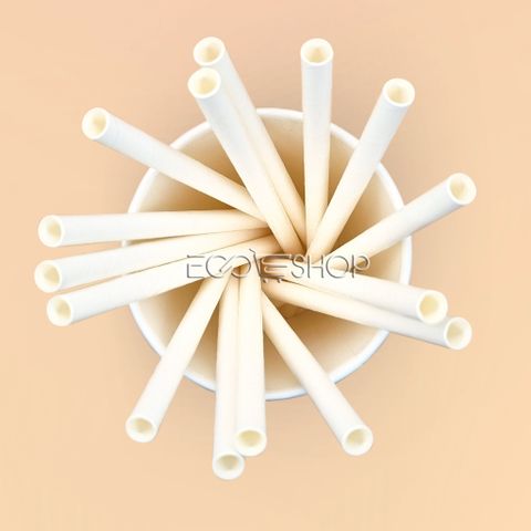  Ống hút giấy phi 6x197 - màu trắng 