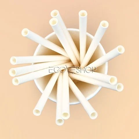 Ống hút giấy Ø6x110mm - màu trắng