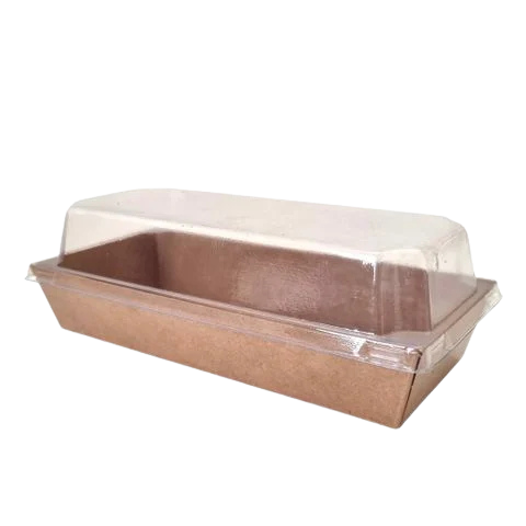  Hộp giấy Kraft paper box with clear PET lid 1985 (Brown) 