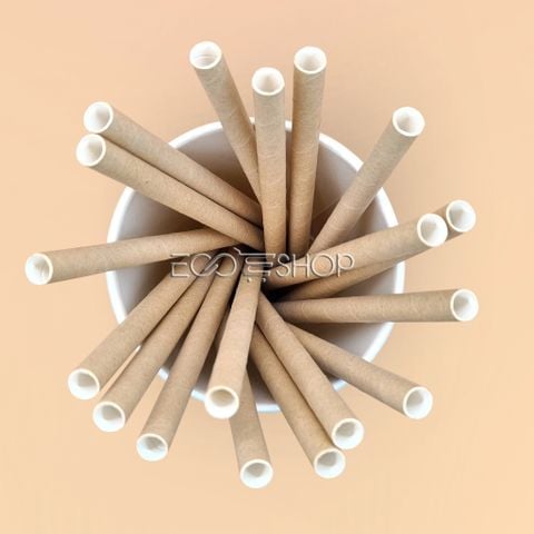  Ống hút giấy phi 6x197 - màu nâu 