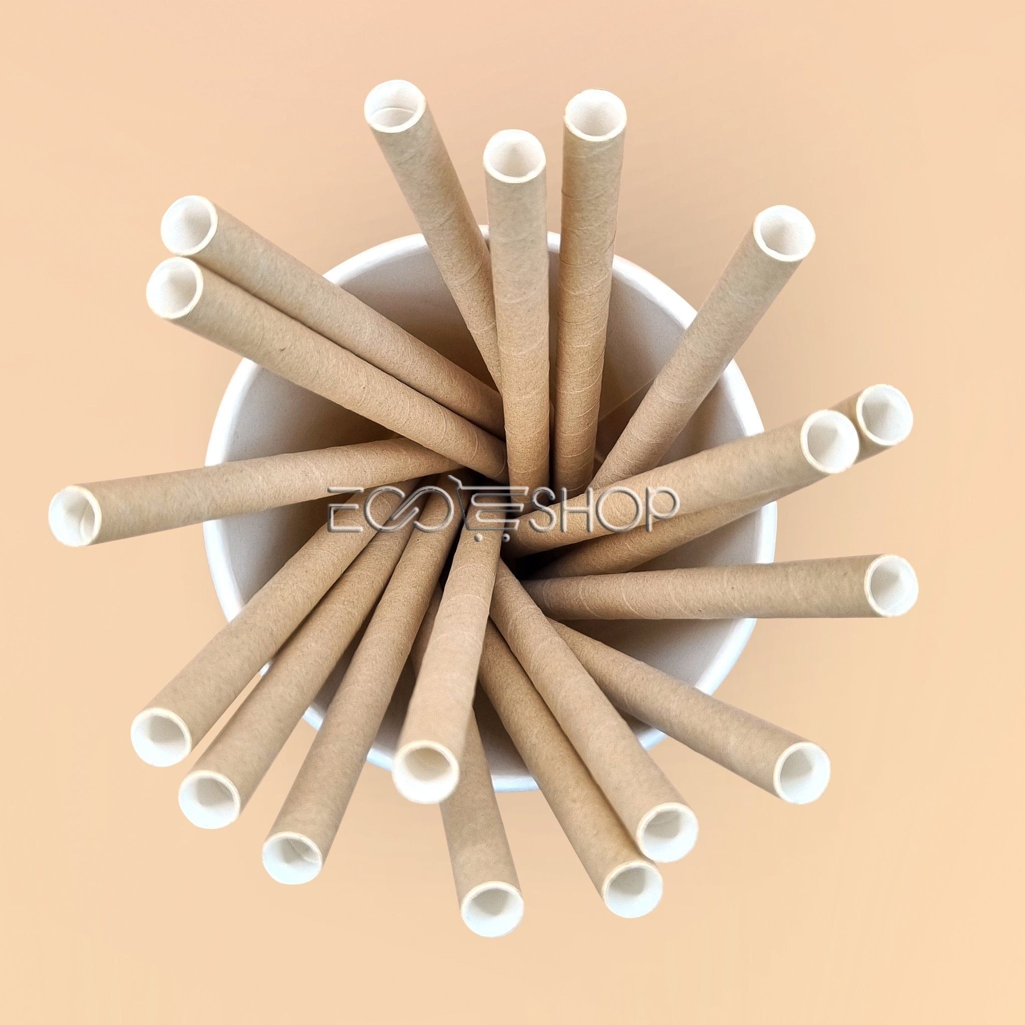  Ống hút giấy phi 6x197 - màu nâu 