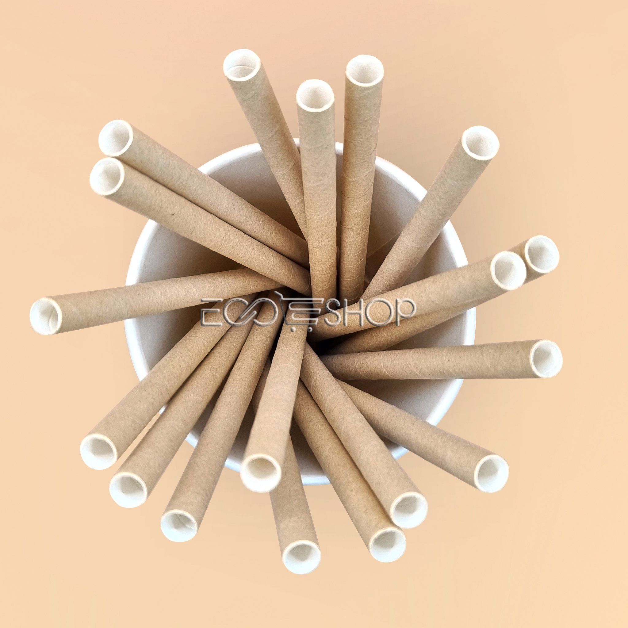  Ống hút giấy phi 8x197 - màu nâu 