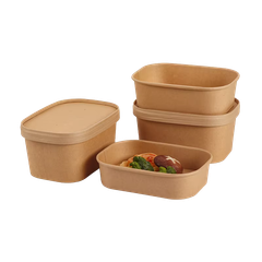  Hộp giấy Rectangle paper box with PAPER lid 750 ml 