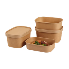  Hộp giấy Rectangle paper box with PAPER lid 1000 ml 