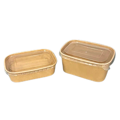  Hộp giấy Rectangle paper box with PP lid 1000 ml 