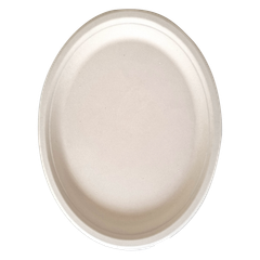  Dĩa giấy bã mía FEST BIO BROWN  OVAL PLATE 10inches - 23x32cm 
