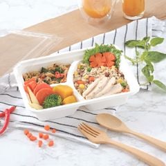  Hộp giấy FEST BIO 3 COMPTS TAKEAWAY BOX WITH LID 1000ml 