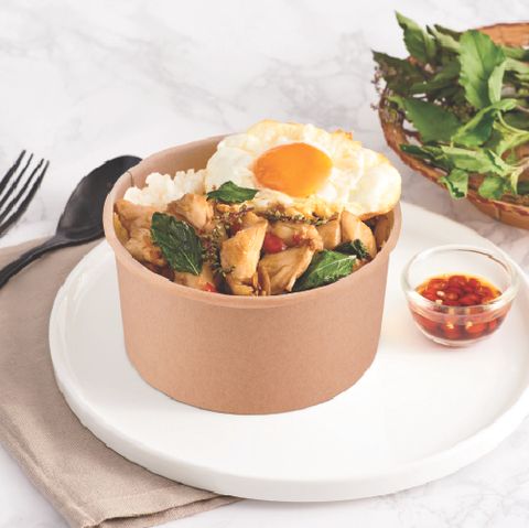  Bộ tô giấy kraft 1000ml + nắp nhựa PP (món nóng) 