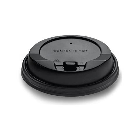  Nắp TTK 37x80 (L) PP màu đen Ø80 có nút (dùng cho ly 8oz) 