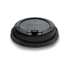  Nắp TTK 37x80 (L) PP màu đen Ø80 có nút (dùng cho ly 8oz) 