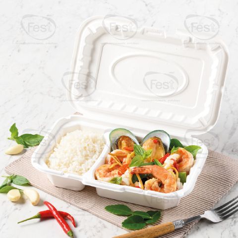 Hộp giấy FEST BIO 2 COMPTS TAKEAWAY BOX 950ml 