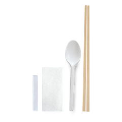  Bộ đồ ăn tiện lợi muỗng nhưa, đũa, tăm, giấy 