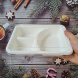  Hộp giấy FEST BIO 3 COMPTS TAKEAWAY BOX WITH LID 1000ml 