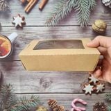  Hộp giấy Clamshell kraft paper box with window 1600 ml 