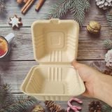  Hộp giấy bã mía FEST BIO BROWN BURGER TAKEAWAY BOX 600ml 