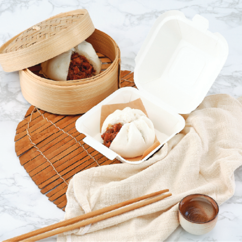 Hộp giấy FEST CHOICE SQUARE TAKEAWAY BOX 500ml (bánh bao)