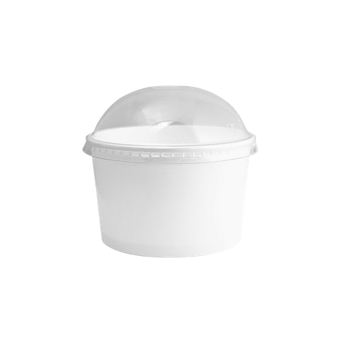  Bộ tô giấy trắng 250ml - 8.5oz + nắp PET cầu 90 