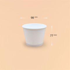  Bộ tô giấy trắng 360ml - 12.5oz + nắp nhựa PP (Soup) 