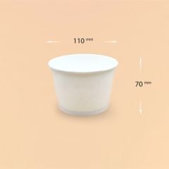  Bộ tô giấy trắng 500ml - 17oz + nắp nhựa PS trắng sữa 