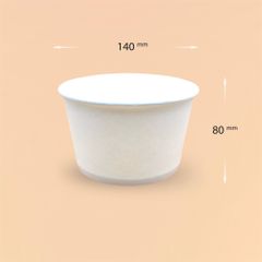  Bộ tô giấy trắng 1000ml - 32oz + nắp nhựa PP 140 