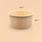  Bộ tô giấy kraft 1000ml + nắp nhựa PET (không nóng) 