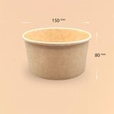  Bộ tô giấy kraft 1000ml + nắp nhựa PP (món nóng) 