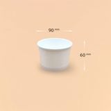  Bộ tô giấy trắng 250ml - 8.5oz + nắp nhựa PET (Kem) 