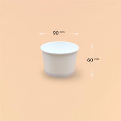  Bộ tô giấy trắng 250ml - 8.5oz + nắp nhựa PET (Kem) 