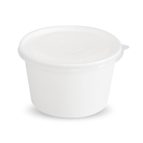  Bộ tô giấy trắng 1000ml - 32oz + nắp nhựa PP 140 