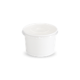 Bộ tô giấy trắng 250ml - 8.5oz + nắp nhựa PET (Kem) 