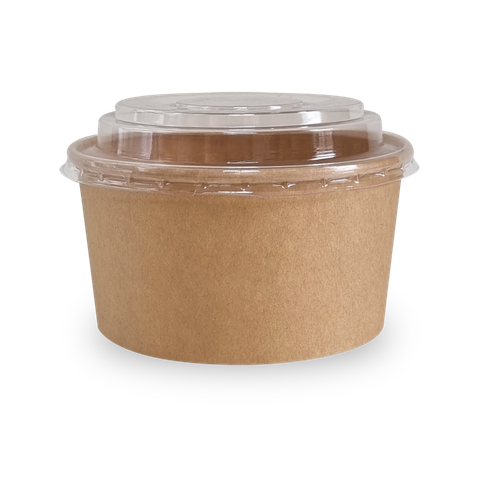  Bộ tô giấy kraft 1000ml + nắp nhựa PET (không nóng) 