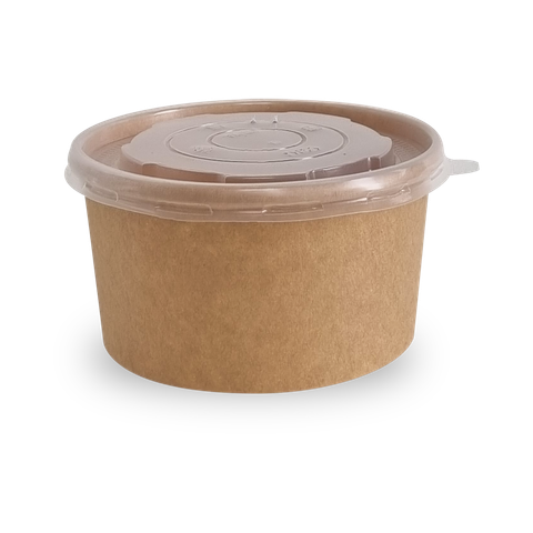  Bộ tô giấy kraft 1000ml + nắp nhựa PP (món nóng) 